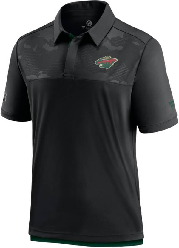 NHL Minnesota Wild Authentic Pro Locker Room Black Polo