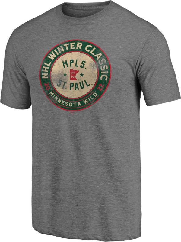 NHL '21-'22 Winter Classic Minnesota Wild Vintage Distressed Heather Grey T-Shirt