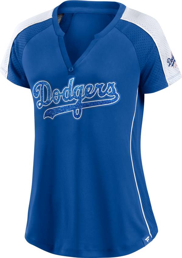 MLB Women's Los Angeles Dodgers Royal Placket T-Shirt