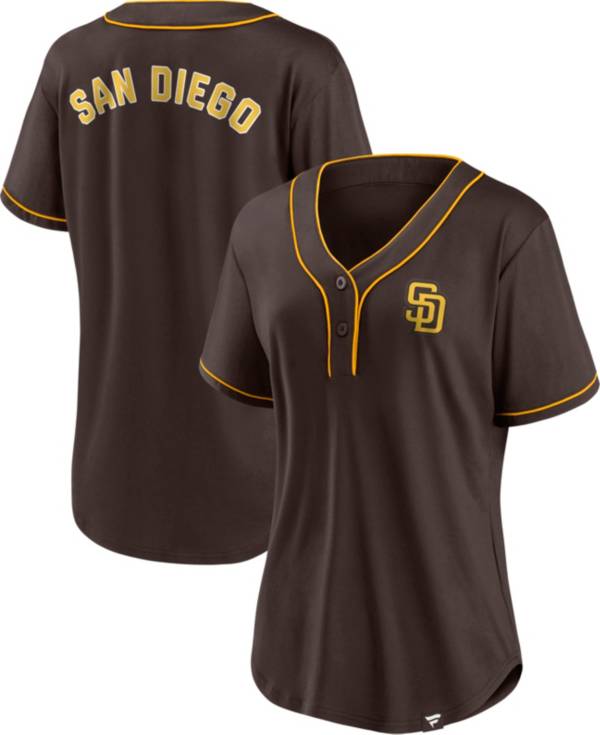 MLB Women's San Diego Padres Brown Jersey T-Shirt