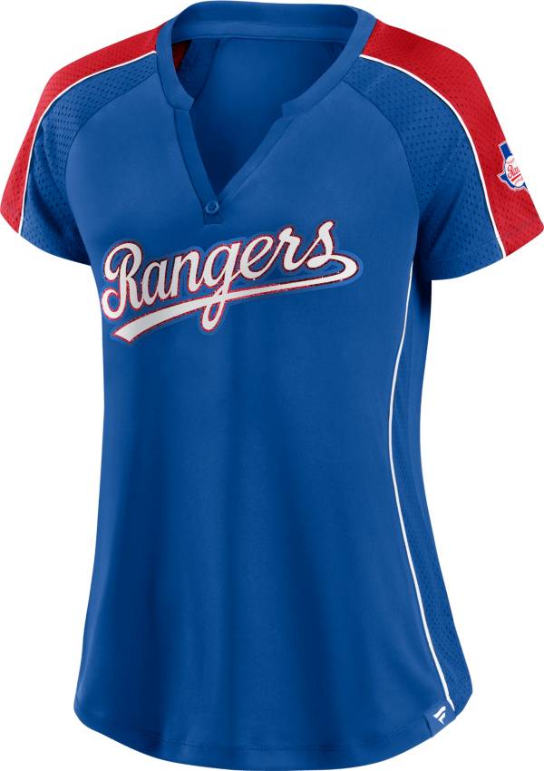 MLB Women's Texas Rangers Royal Placket T-Shirt