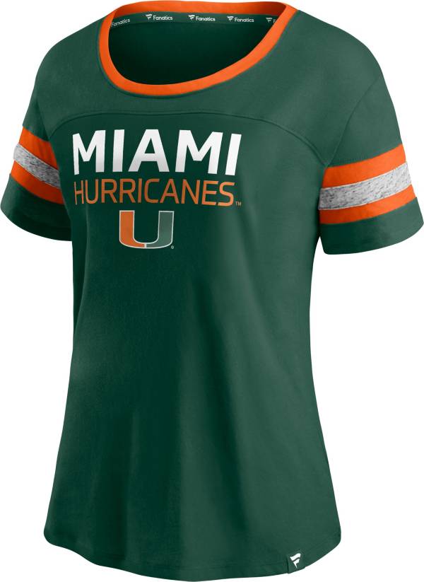 NCAA Women's Miami Hurricanes Green Crew T-Shirt