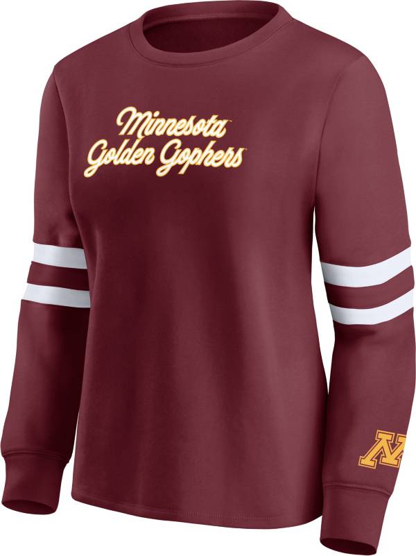 NCAA Women's Minnesota Golden Gophers Maroon Crew Pullover Sweatshirt