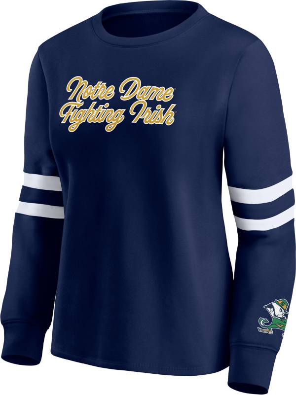 NCAA Women's Notre Dame Fighting Irish Navy Crew Pullover Sweatshirt