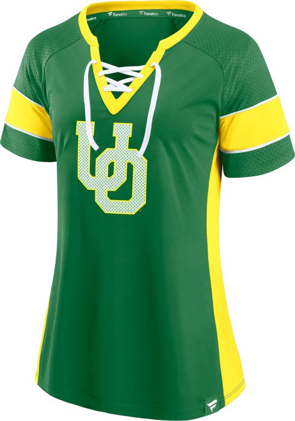 NCAA Women's Oregon Ducks Green Lace-Up T-Shirt