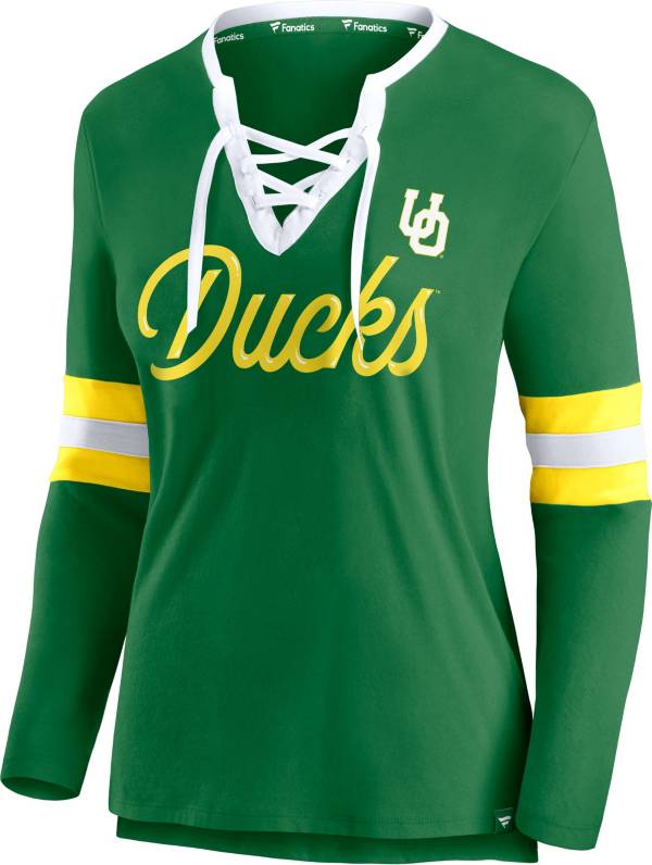 NCAA Women's Oregon Ducks Green Lace-Up Long Sleeve T-Shirt