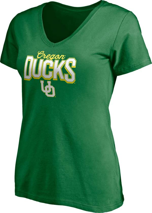 NCAA Women's Oregon Ducks Green V-Neck T-Shirt