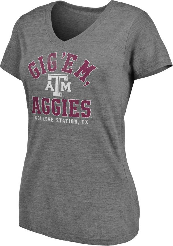 NCAA Women's Texas A&M Aggies Grey V-Neck T-Shirt