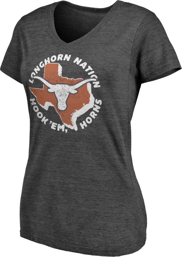 NCAA Women's Texas Longhorns Grey V-Neck T-Shirt