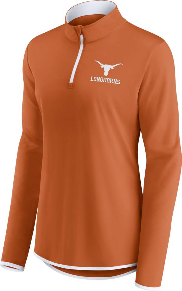 NCAA Women's Texas Longhorns Burnt Orange Quarter-Zip Pullover Shirt