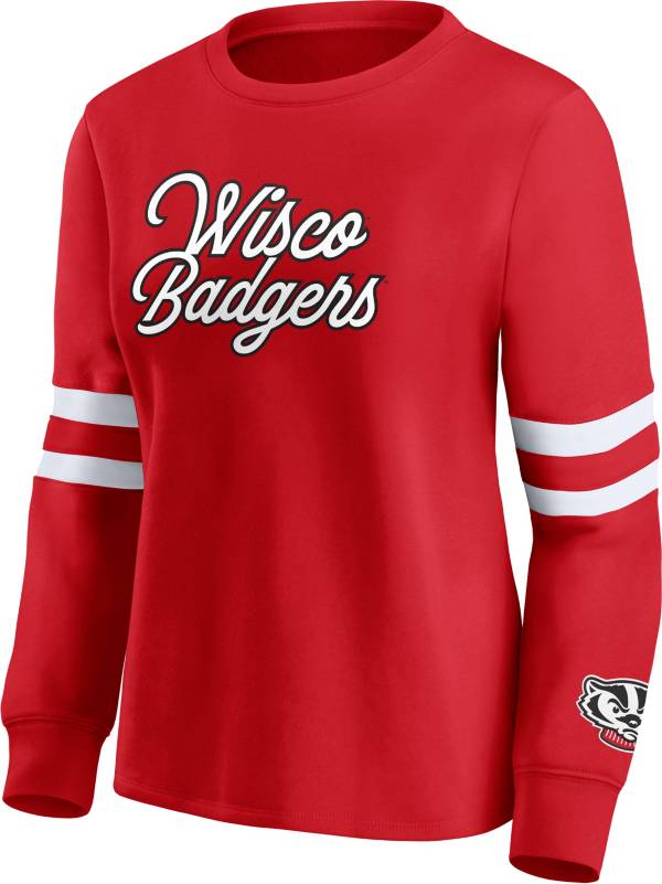 NCAA Women's Wisconsin Badgers Red Crew Pullover Sweatshirt