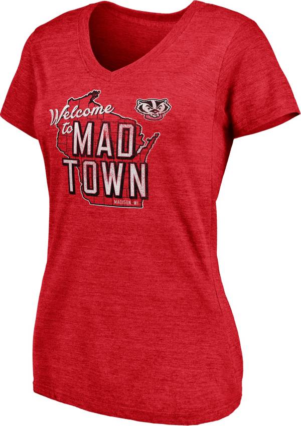 NCAA Women's Wisconsin Badgers Red V-Neck T-Shirt