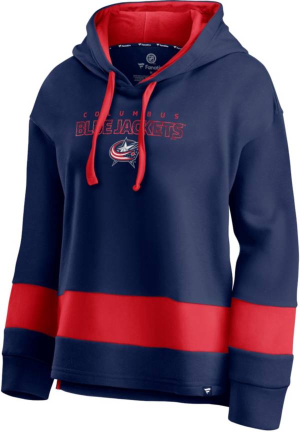 NHL Women's Columbus Blue Jackets Block Party Navy Pullover Hoodie