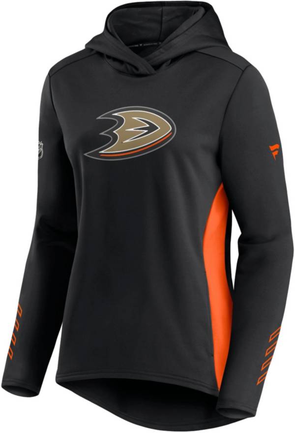 NHL Women's Anaheim Ducks Authentic Pro Locker Room Black Pullover Hoodie