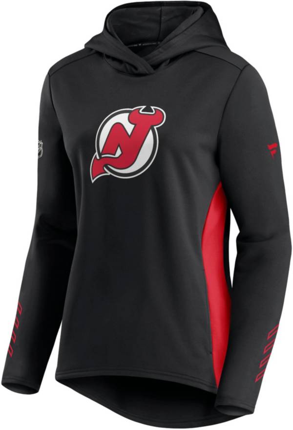 NHL Women's New Jersey Devils Authentic Pro Locker Room Black Pullover Hoodie