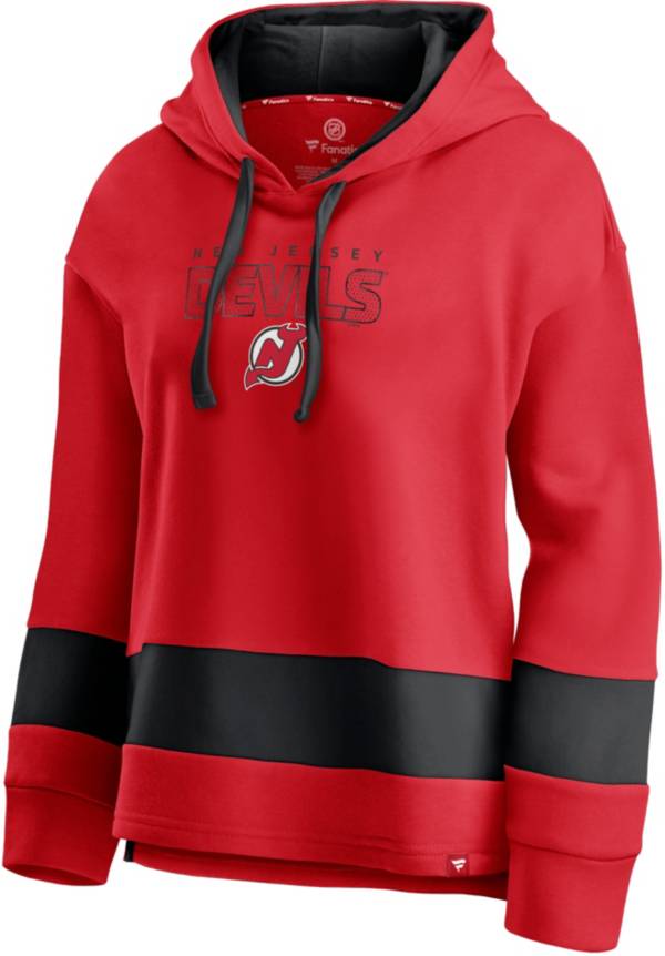 NHL Women's New Jersey Devils Block Party Red Pullover Hoodie