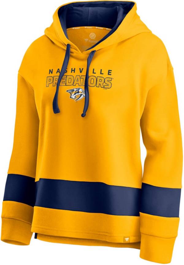 NHL Women's Nashville Predators Block Party Gold Pullover Hoodie