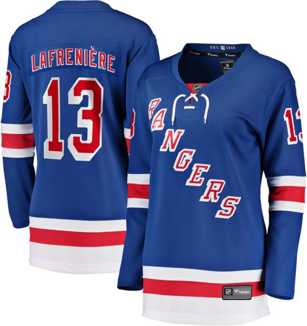 NHL Women's New York Rangers Alexis Lafrenière #13 Breakaway Home Replica Jersey