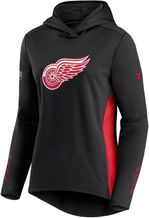 NHL Women's Detroit Red Wings Authentic Pro Locker Room Black Pullover Hoodie