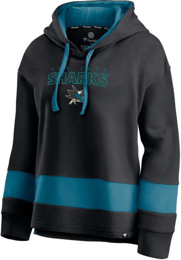 NHL Women's San Jose Sharks Block Party Black Pullover Hoodie