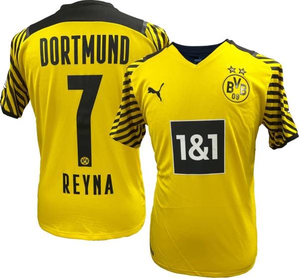 PUMA Men's Borussia Dortmund '21 Giovanni Reyna #7 Home Replica Jersey