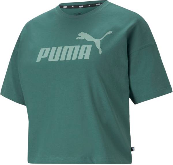 PUMA Women's ESS+ Cropped Logo Short Sleeve T-Shirt