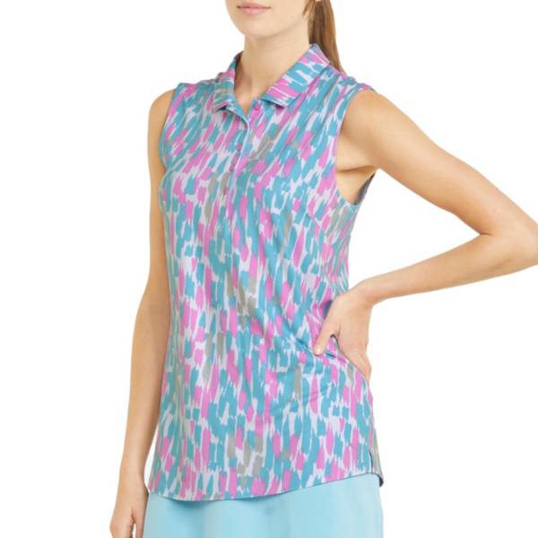 PUMA Women's CLOUDSPUN Three Brush Sleeveless Golf Polo