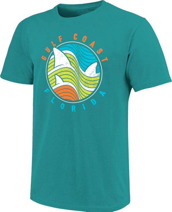 Image One Men's Florida Shark Wave Circle Graphic T-Shirt product image