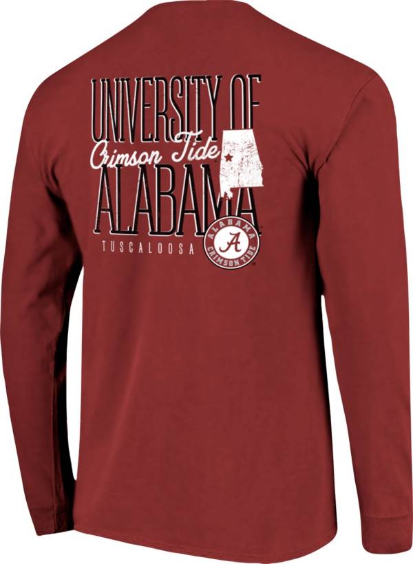 Image One Men's Alabama Crimson Tide Crimson Tall Type State Long Sleeve T-Shirt