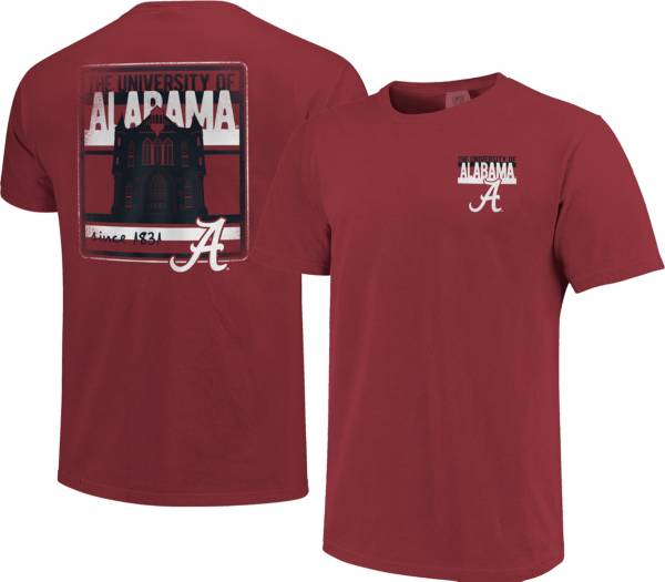 Image One Men's Alabama Crimson Tide Crimson Campus Buildings T-Shirt