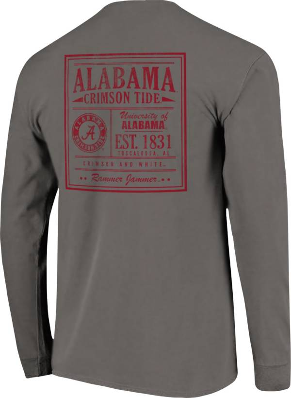 Image One Men's Alabama Crimson Tide Grey Vintage Poster Long Sleeve T-Shirt