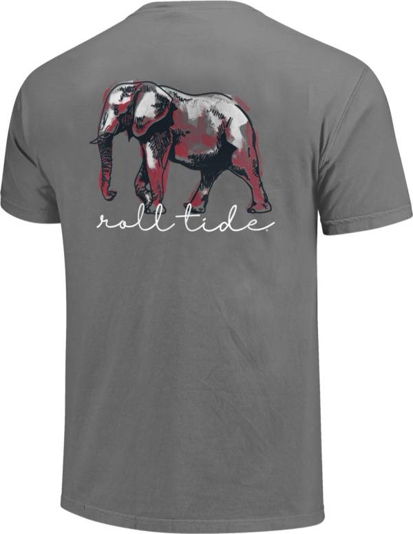 Image One Alabama Crimson Tide Grey Water Color Mascot Script T-Shirt product image