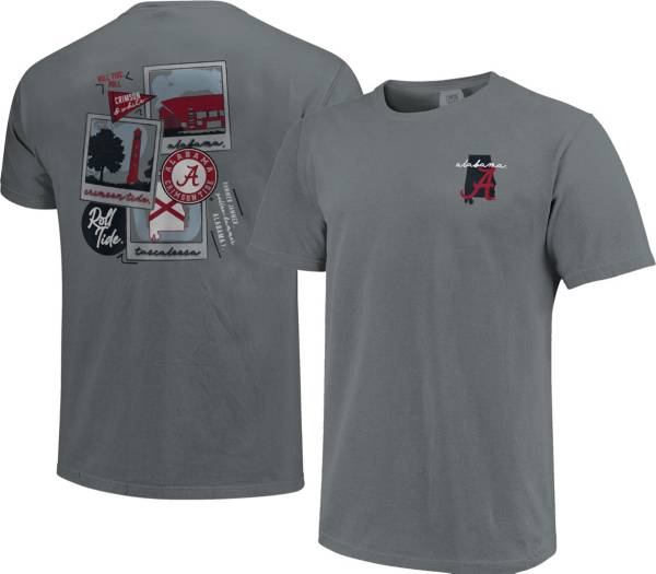 Image One Men's Alabama Crimson Tide Grey Campus Polaroids T-Shirt