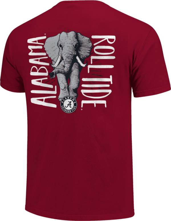 Image One Alabama Crimson Tide Crimson Type Lined Mascot T-Shirt