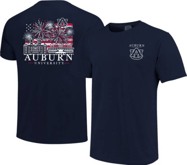 Image One Men's Auburn Tigers Blue Americana Fireworks T-Shirt