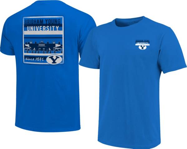 Image One Men's Brigham Young Cougars Blue Campus Buildings T-Shirt