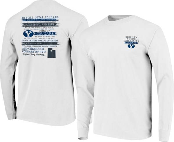 Image One Men's Brigham Young Cougars White Hyperlocal Long Sleeve T-Shirt