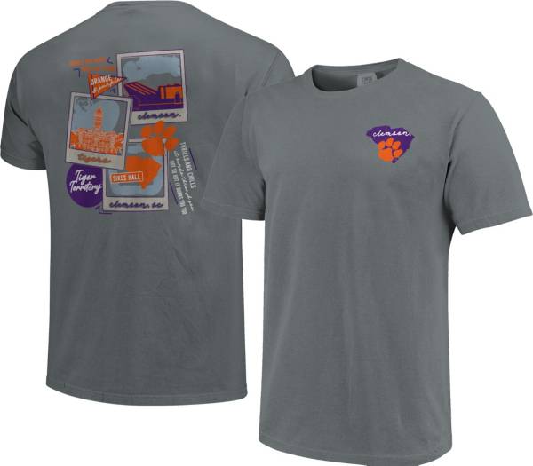 Image One Men's Clemson Tigers Grey Campus Polaroids T-Shirt