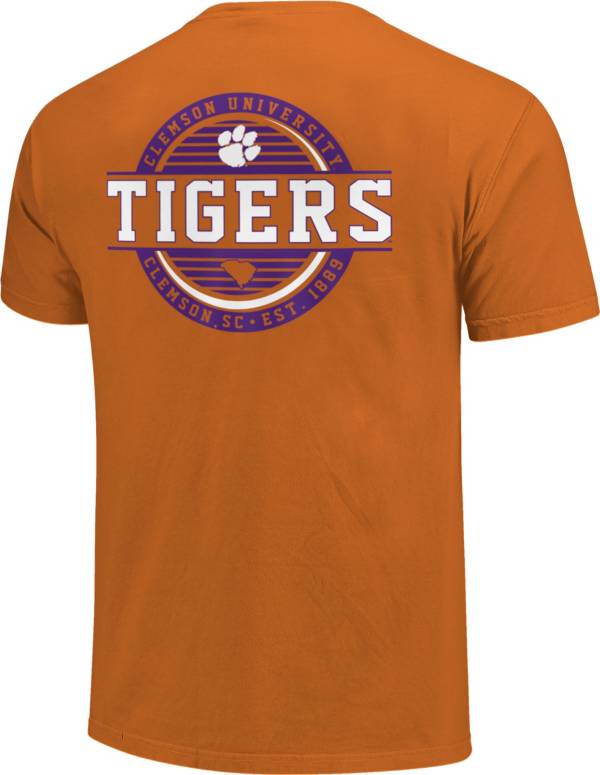 Image One Clemson Tigers Orange Striped Stamp T-Shirt