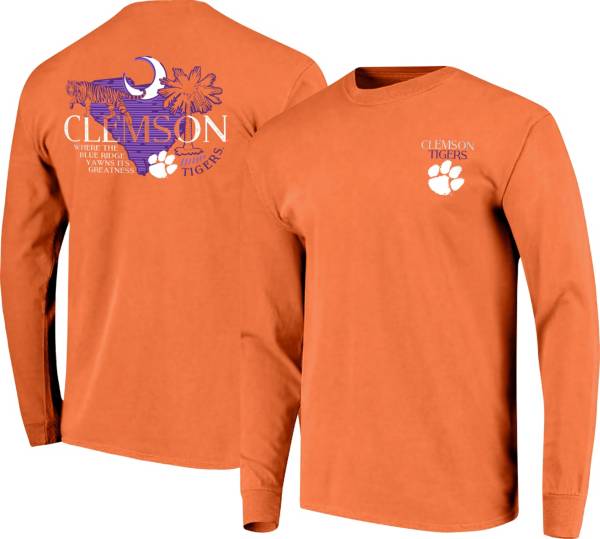 Image One Men's Clemson Tigers Orange Hyperlocal Long Sleeve T-Shirt