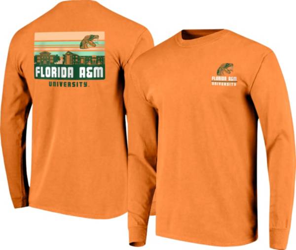 Image One Men's Florida A&M Rattlers Orange Campus Skyline Long Sleeve T-Shirt