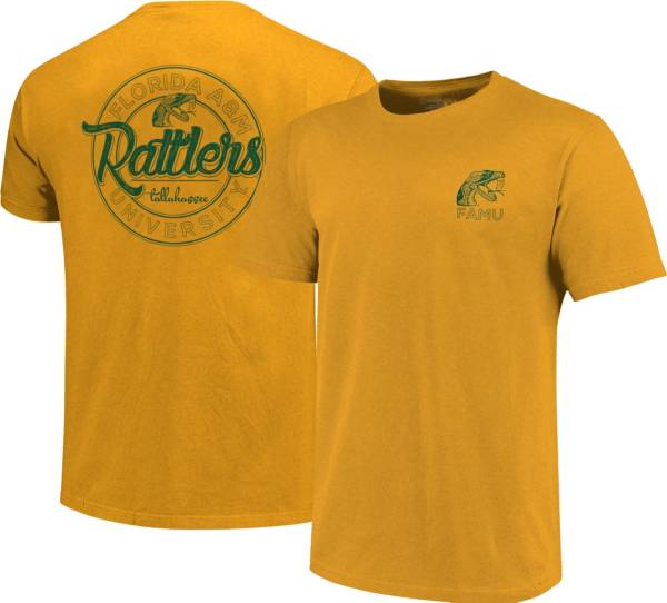 Image One Men's Florida A&M Rattlers Yellow Circle Logo T-Shirt