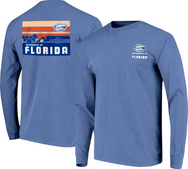 Image One Men's Florida Gators Blue Campus Skyline Long Sleeve T-Shirt