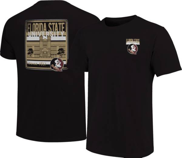 Image One Men's Florida State Seminoles Black Campus Buildings T-Shirt