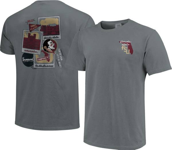 Image One Men's Florida State Seminoles Grey Campus Polaroids T-Shirt