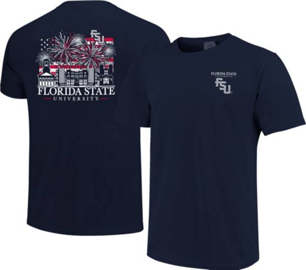 Image One Men's Florida State Seminoles Navy Americana Fireworks T-Shirt