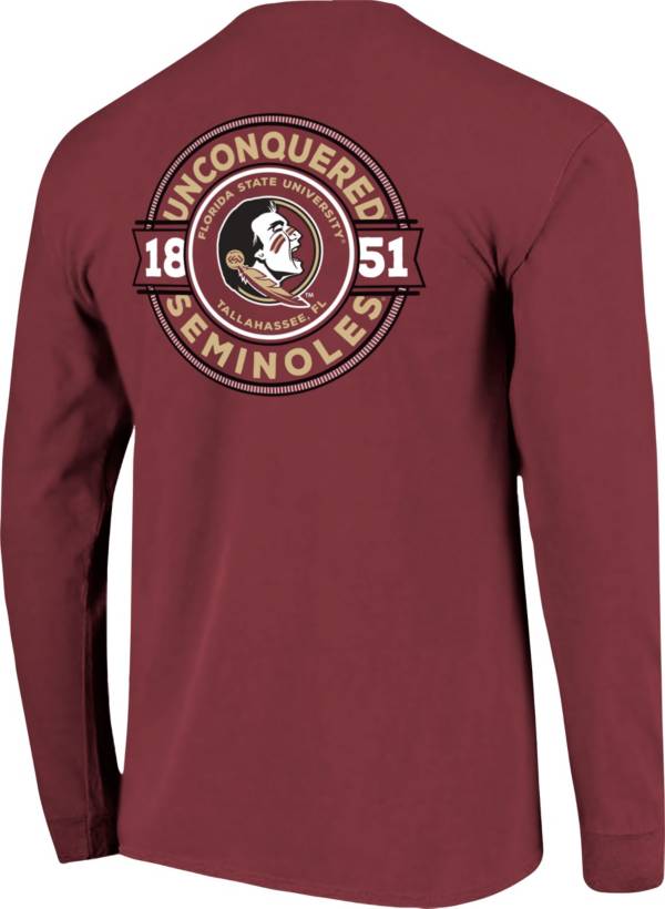 Image One Men's Florida State Seminoles Garnet Rounds Long Sleeve T-Shirt