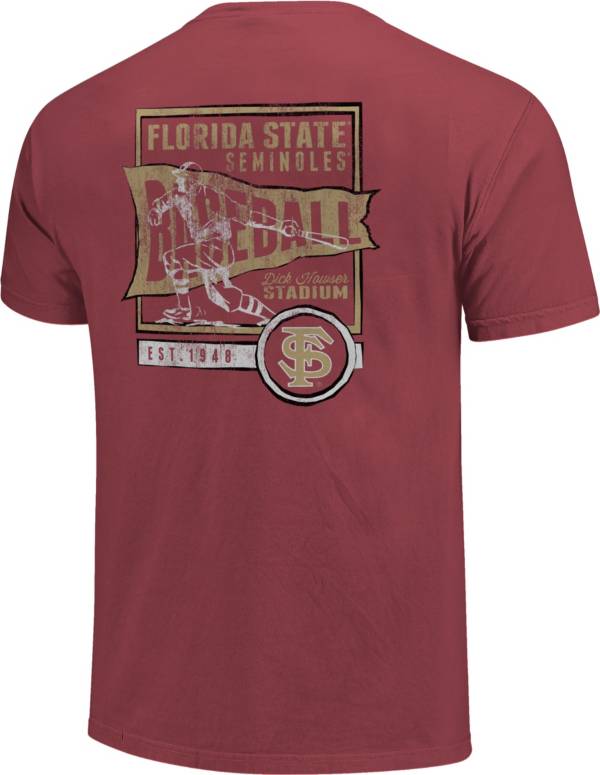 Image One Florida State Seminoles Garnet Vintage Baseball Flag T-Shirt