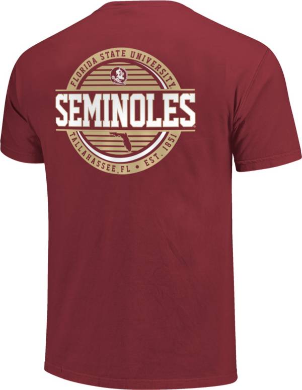 Image One Florida State Seminoles Garnet Striped Stamp T-Shirt