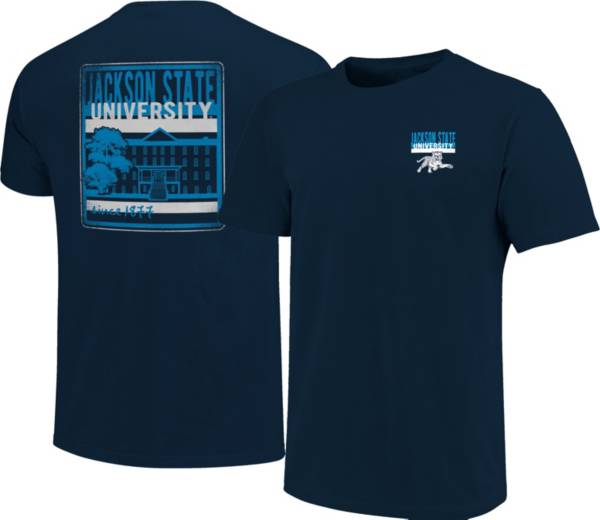 Image One Men's Jackson State Tigers Navy Blue Campus Buildings T-Shirt